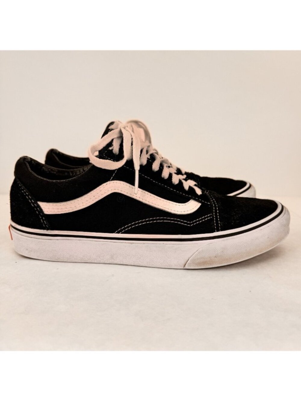 Vans Off The Wall Black Lace Up Sneakers Size M8 / W9.5 Low Top Suede Upper - Picture 3 of 13